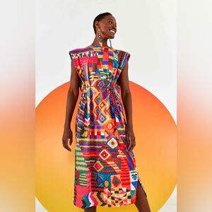 FARM Rio Multicolor Geometric Midi Dress